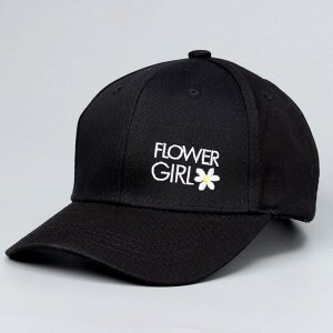 Кепка детская Flower girl, чёрная, р-р 52-54, 5-7 лет