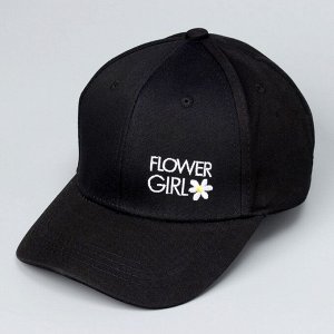 Кепка детская Flower girl, чёрная, р-р 52-54, 5-7 лет