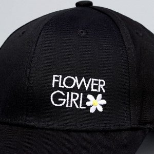 Кепка детская Flower girl, чёрная, р-р 52-54, 5-7 лет