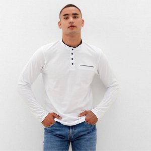 Футболка с длинным рукавом мужская MINAKU белая