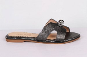 9B149-05-57-8 тем.серебро (Иск.кожа/Иск.кожа) Туфли летние открытые женские 8п