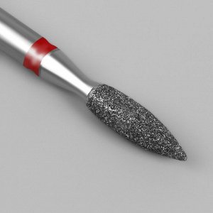 Фреза алмазная для маникюра «Пламя», мелкая зернистость, 2.1x8 мм, в пластиковом футляре