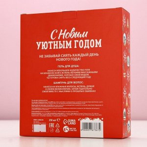 Подарочный набор новогодний «Тёплой зимы»: гель для душа и шампунь для волос, 2x250 мл, Чистое счастье