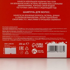 Подарочный набор новогодний «Тёплой зимы»: гель для душа и шампунь для волос, 2x250 мл, Чистое счастье