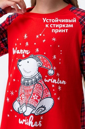 Новогодняя сорочка для девочки из хлопка Happyfox