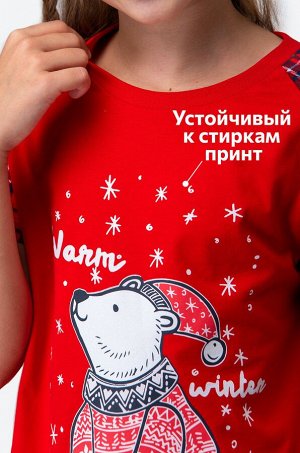 Новогодняя сорочка для девочки из хлопка Happyfox