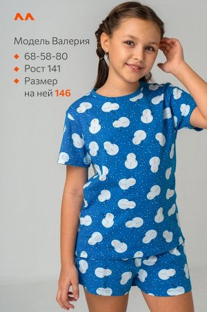 Новогодняя пижама для девочки с шортами Happyfox