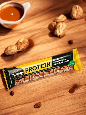 Батончик из миндаля с карамелью и морской солью «Nut&Go» Protein, 40 г