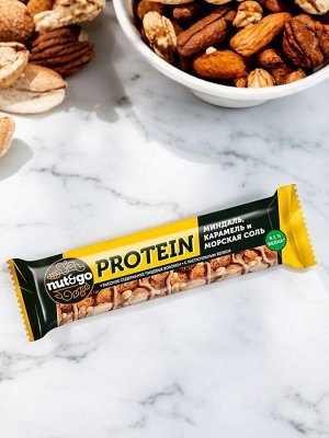 Батончик из миндаля с карамелью и морской солью «Nut&Go» Protein, 40 г
