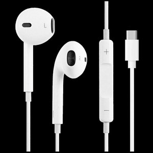 Проводные наушники Premium Pods, Type-C, 1.2 м, белый, контроллер с микрофоном