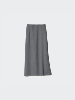 UNIQLO - расширяющаяся к низу юбка из ворсового джерси, укороченная