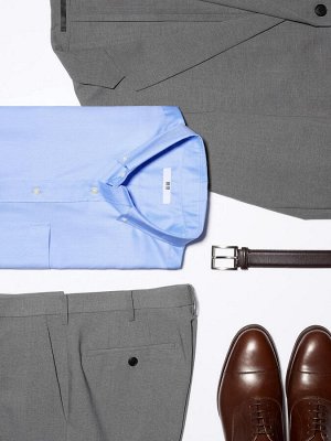 UNIQLO - оксфордская рубашка из тонкой ткани и с длинным рукавом для мужчин
