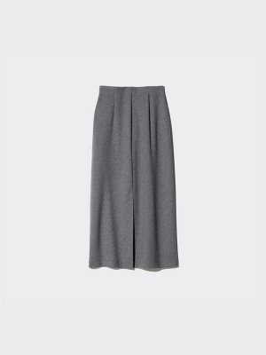 UNIQLO - расширяющаяся к низу юбка из ворсового джерси, укороченная