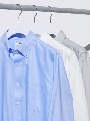UNIQLO - оксфордская рубашка из тонкой ткани и с длинным рукавом для мужчин