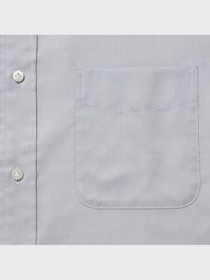 UNIQLO - оксфордская рубашка из тонкой ткани и с длинным рукавом для мужчин