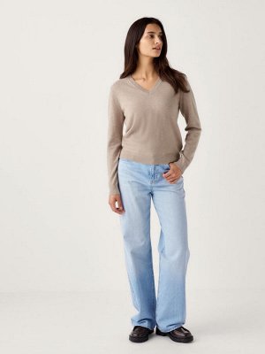 UNIQLO - кашемировый свитер с v-образным вырезом - 58 DARK GREEN