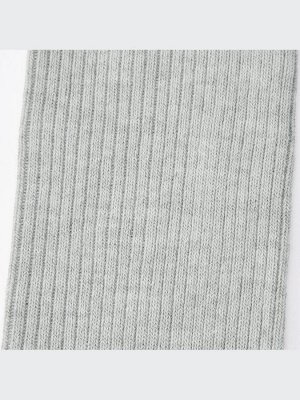 UNIQLO - однотонные цветные носки унисекс в рубчик - 02 LIGHTGRAY