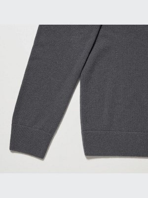 UNIQLO - кашемировый свитер с v-образным вырезом - 03 GRAY