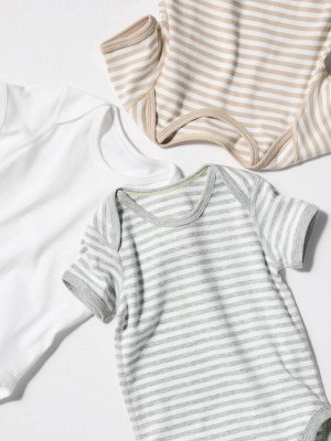 UNIQLO - хлопковое боди с коротким рукавом - 00 WHITE