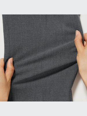 UNIQLO - смарт брюки до щиколотки слегка зауженного силуэта (64-66 см) - 05 GRAY