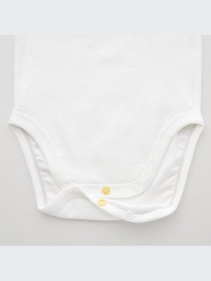 UNIQLO - хлопковое боди с коротким рукавом - 00 WHITE