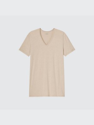UNIQLO Heattech - мужская термо-футболка с V-образным вырезом