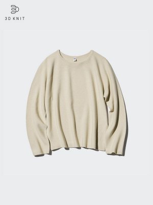 UNIQLO — свитер с круглым вырезом из 3D хлопка - 13 RED