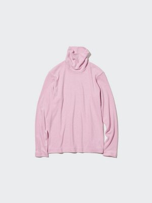 UNIQLO Heattech - тонкая термо-водолазка на флисе - 10 PINK