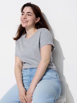 UNIQLO - базовая женская футболка - 03 GRAY