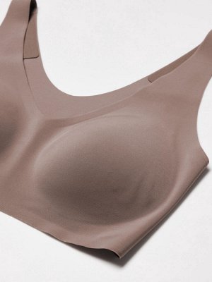 UNIQLO - бесшовный бюстгальтер AIRism с V-образным вырезом -  31 BEIGE