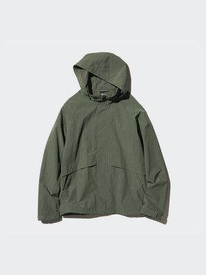 UNIQLO - легкая унисекс ветровка с воротником-капюшоном -  69 NAVY