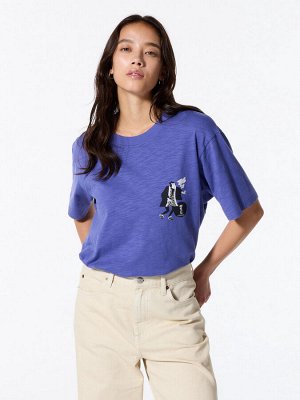 UNIQLO - хлопковая футболка Коллекция саке Кагатоби - 64 BLUE