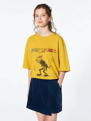 UNIQLO - хлопковая футболка Kenshi Yonezu POP SONG - 45 YELLOW