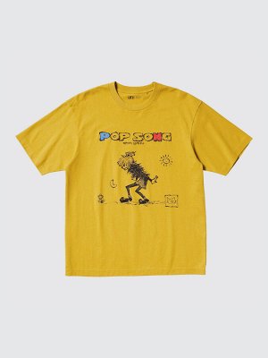 UNIQLO - хлопковая футболка Kenshi Yonezu POP SONG - 45 YELLOW