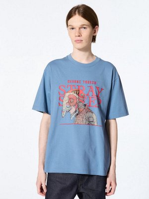 UNIQLO - хлопковая футболка Kenshi Yonezu Stray Sheep - 61 BLUE