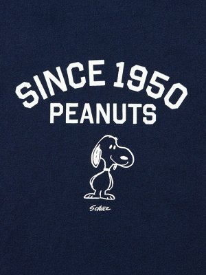 UNIQLO - хлопковая футболка с контрастной каймой Peanuts - 69 NAVY