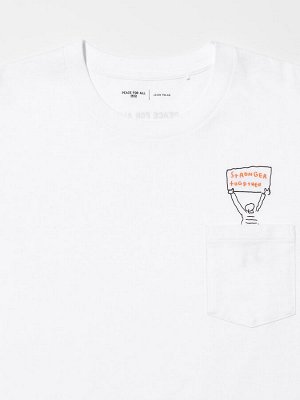 UNIQLO - хлопковая футболка PEACE FOR ALL Джейсон Поллан - 00 WHITE