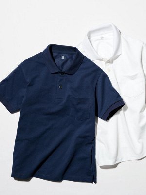 UNIQLO - детская рубашка-поло Dry Kanoko Pocketski с короткими рукавами