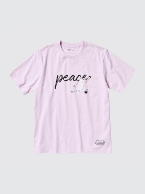 UNIQLO - хлопковая футболка PEACE FOR ALL Moomin - 10 PINK