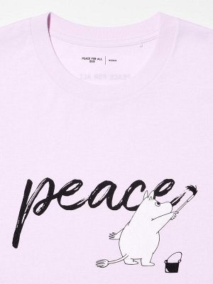 UNIQLO - хлопковая футболка PEACE FOR ALL Moomin - 10 PINK