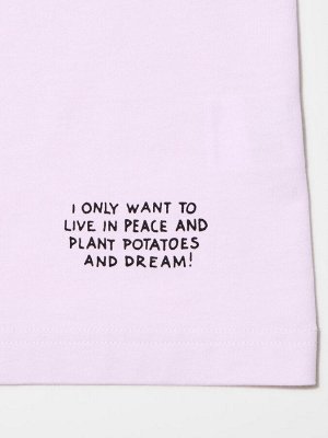 UNIQLO - хлопковая футболка PEACE FOR ALL Moomin - 10 PINK