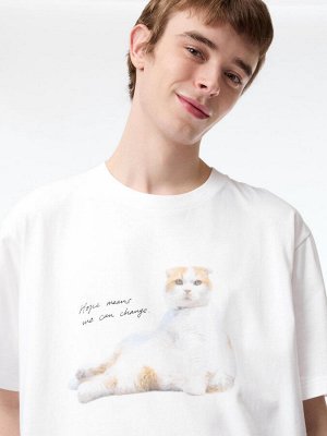 UNIQLO - хлопковая футболка PEACE FOR ALL Takeshi Yoroi- 00 WHITE