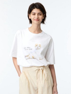 UNIQLO - хлопковая футболка PEACE FOR ALL Takeshi Yoroi- 00 WHITE