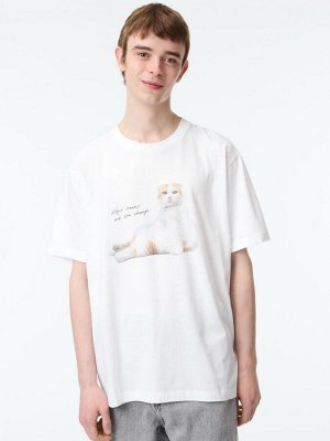 UNIQLO - хлопковая футболка PEACE FOR ALL Takeshi Yoroi- 00 WHITE