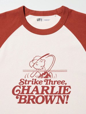 UNIQLO - хлопковая футболка колорблок Peanuts - 27 ORANGE