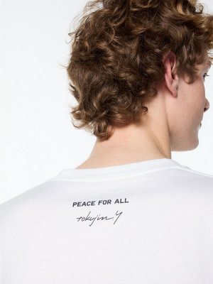 UNIQLO - хлопковая футболка PEACE FOR ALL Tokujin Yoshioka - 00 WHITE