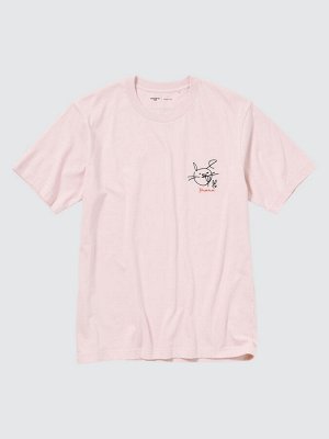 UNIQLO - хлопковая футболка PEACE FOR ALL Haruka Ayase 10 PINK