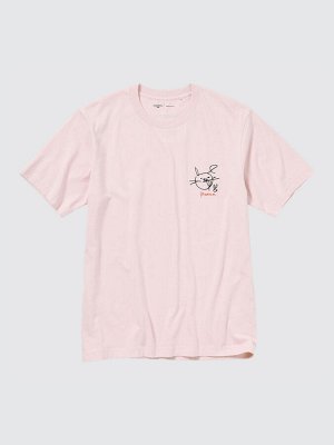 UNIQLO - хлопковая футболка PEACE FOR ALL Haruka Ayase 10 PINK
