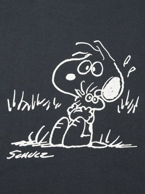 UNIQLO - хлопковая оверсайз футболка Peanuts - 08 DARK GRAY
