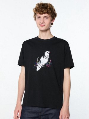UNIQLO - хлопковая футболка PEACE FOR ALL Han Meilim - 09 BLACK